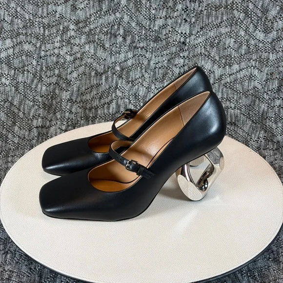 JW Anderson Chain Heel Pump Black Calf - Picture 3 of 11